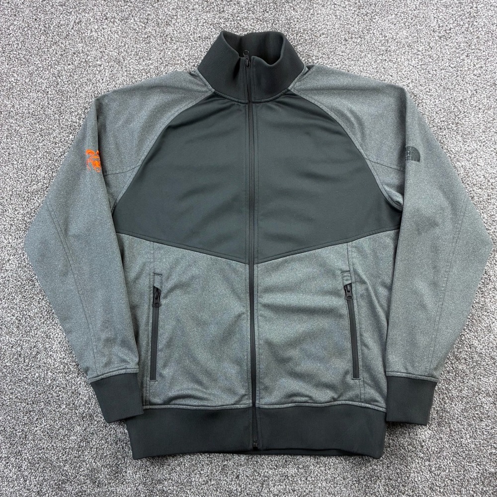 The North Face Tech Fleece Jacket Mens Medium Gray Black Full Zip Track NF0A3SEW